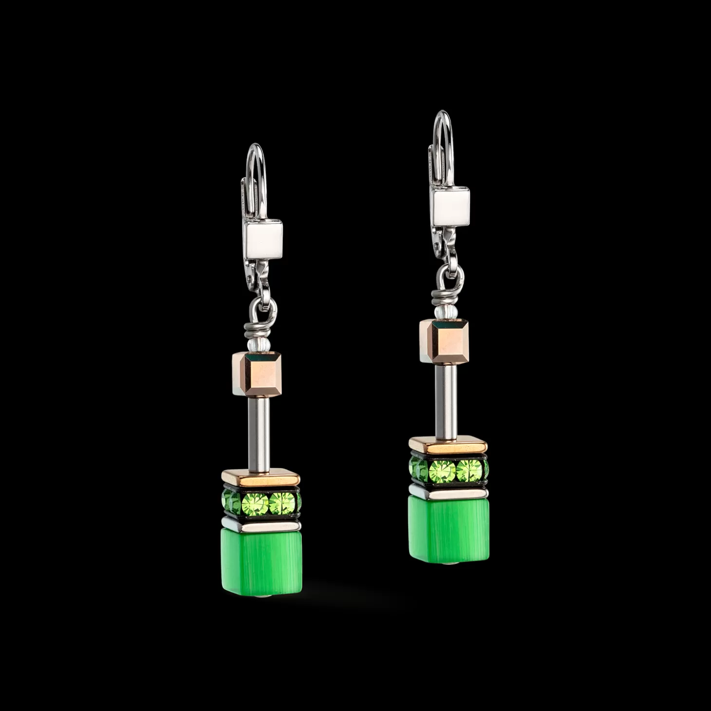 COEUR DE LION Geocube® Iconic Monochrome Earrings Green