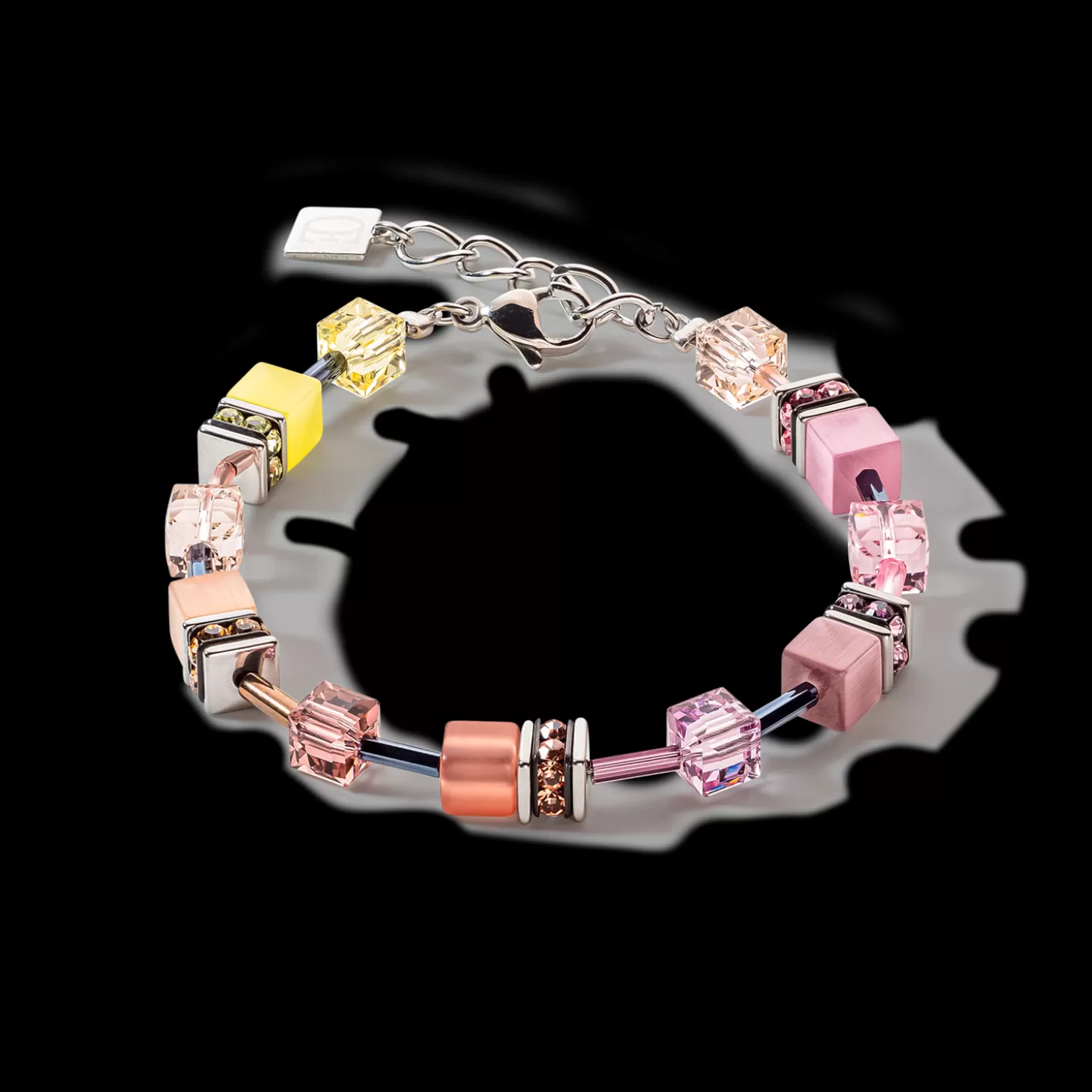 COEUR DE LION Geocube® Iconic Multicolour Vintage Bracelet Lilac-Yellow