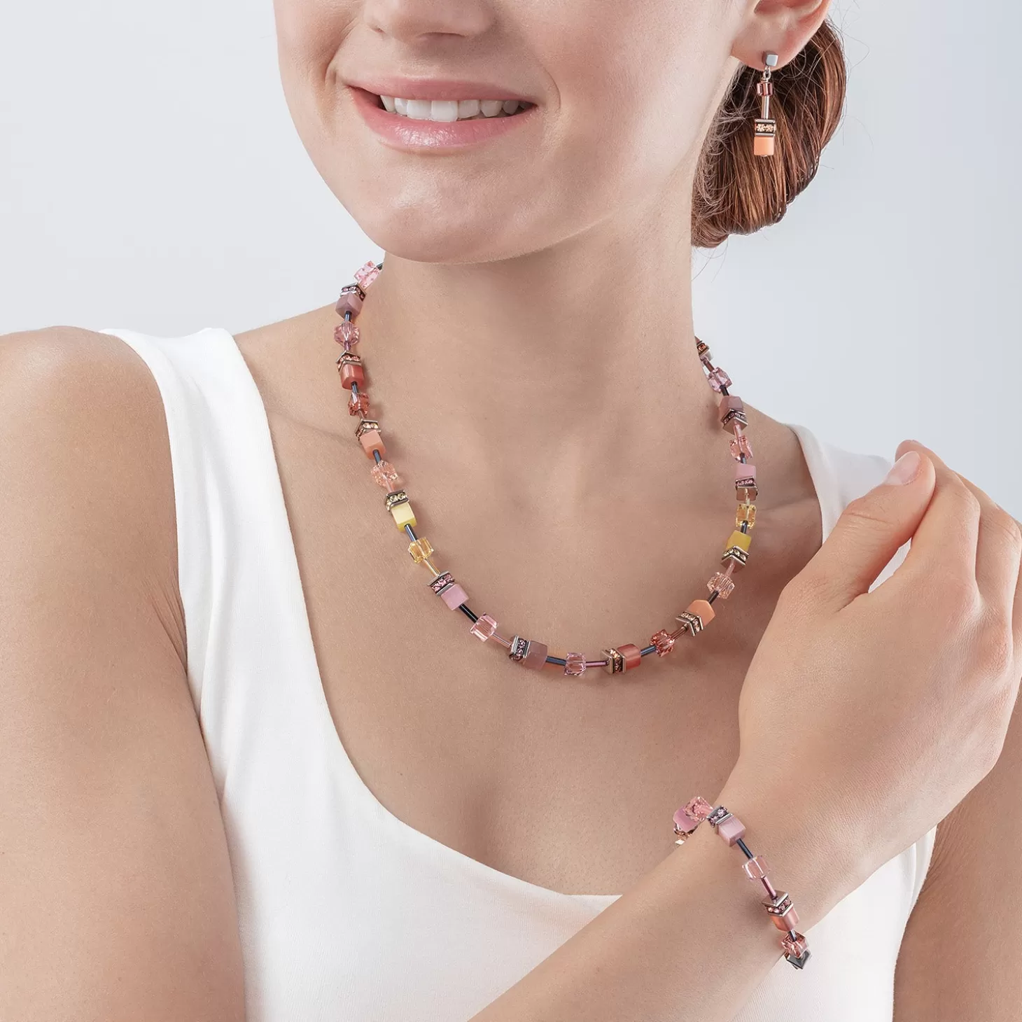 COEUR DE LION Geocube® Iconic Multicolour Vintage Bracelet Lilac-Yellow