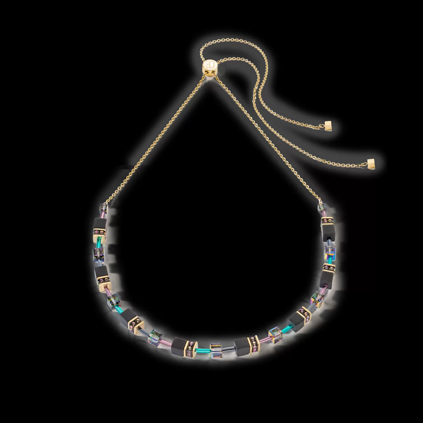 COEUR DE LION Geocube® Iconic Nature Chain Necklace Black Multicolour