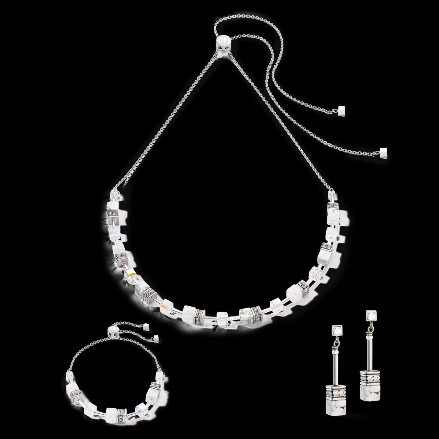 COEUR DE LION Geocube® Iconic Nature Chain Necklace White