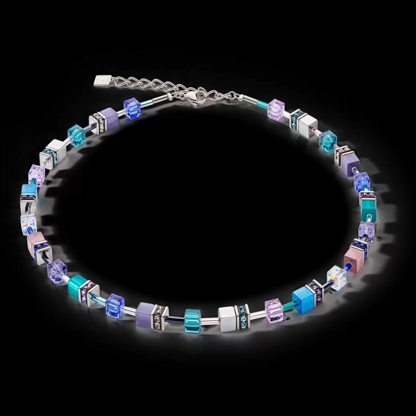 COEUR DE LION Geocube® Iconic Necklace Turquoise-Purple