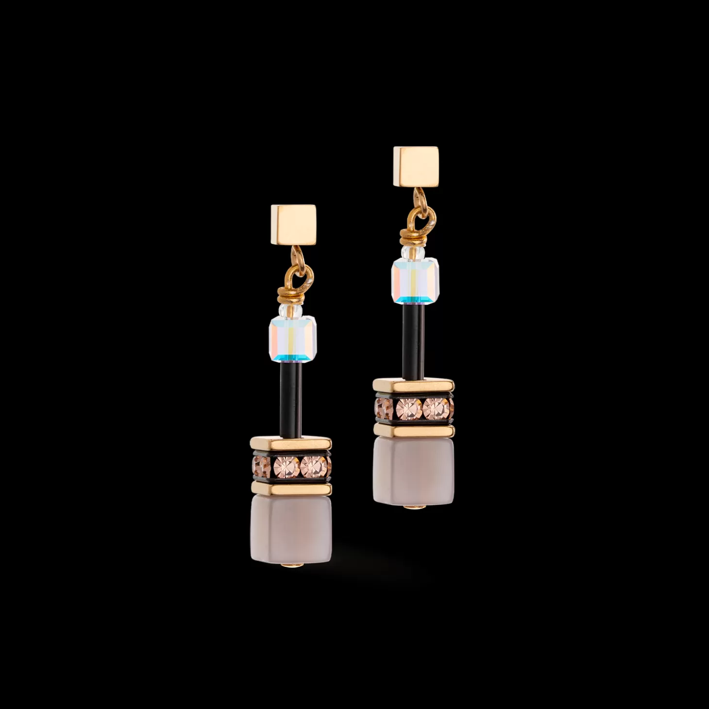 COEUR DE LION Geocube® Iconic Precious Earrings Brown