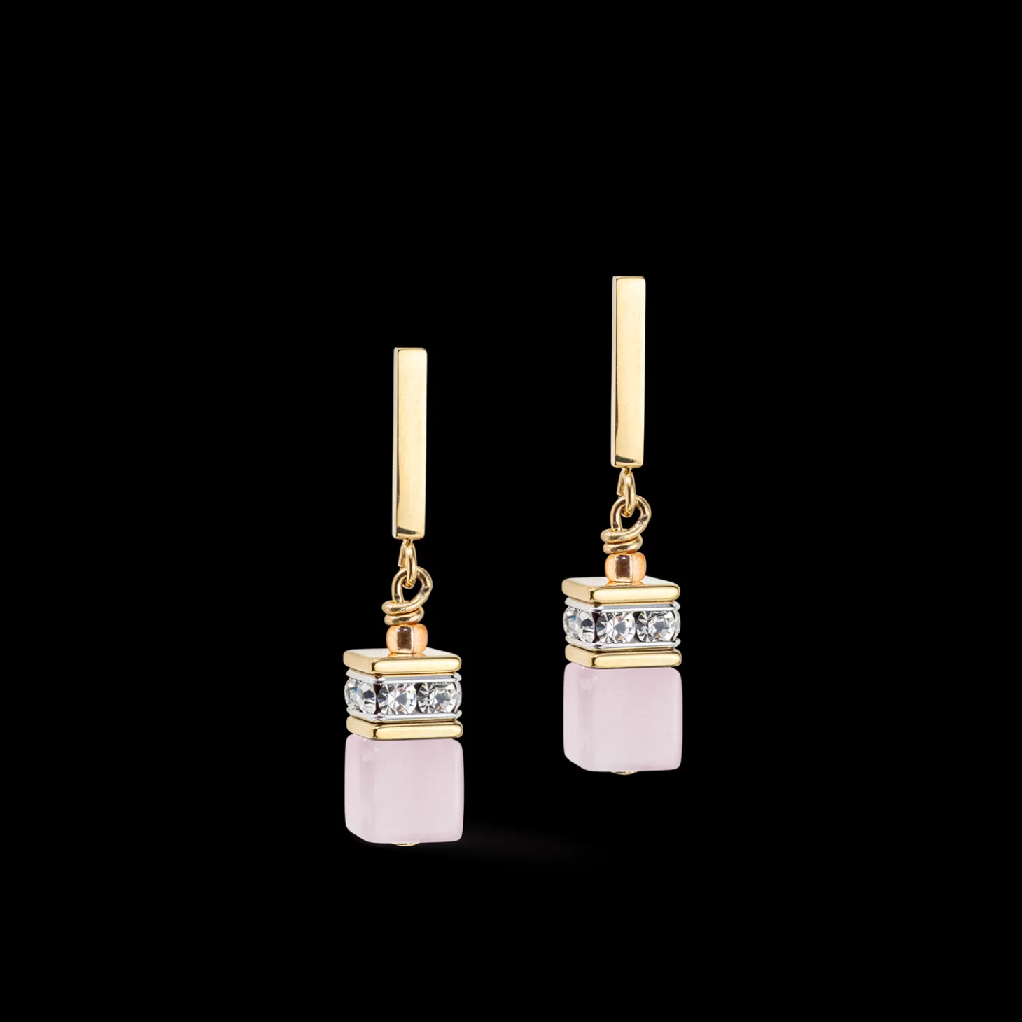 COEUR DE LION Geocube® Iconic Precious Earrings Light Rose