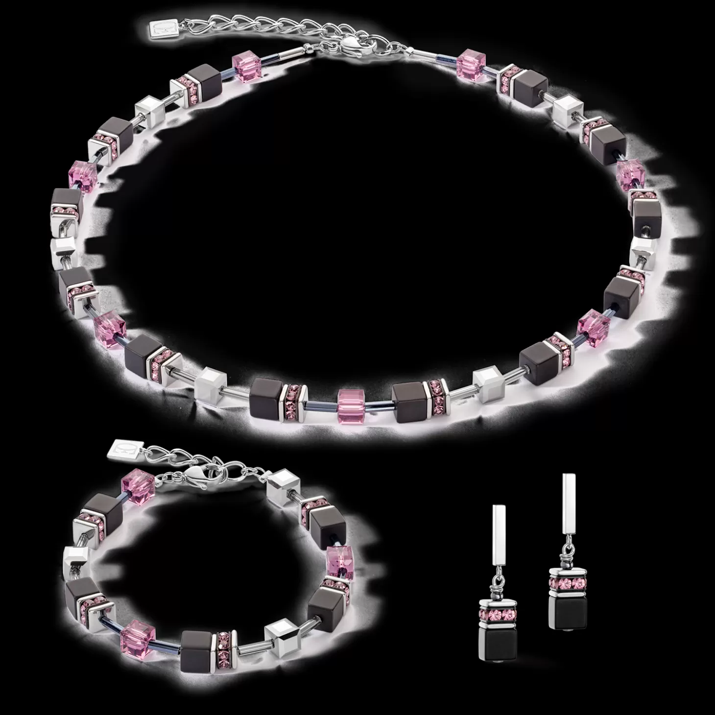 COEUR DE LION Geocube® Iconic Precious Onyx Bracelet Silver-Amethyste