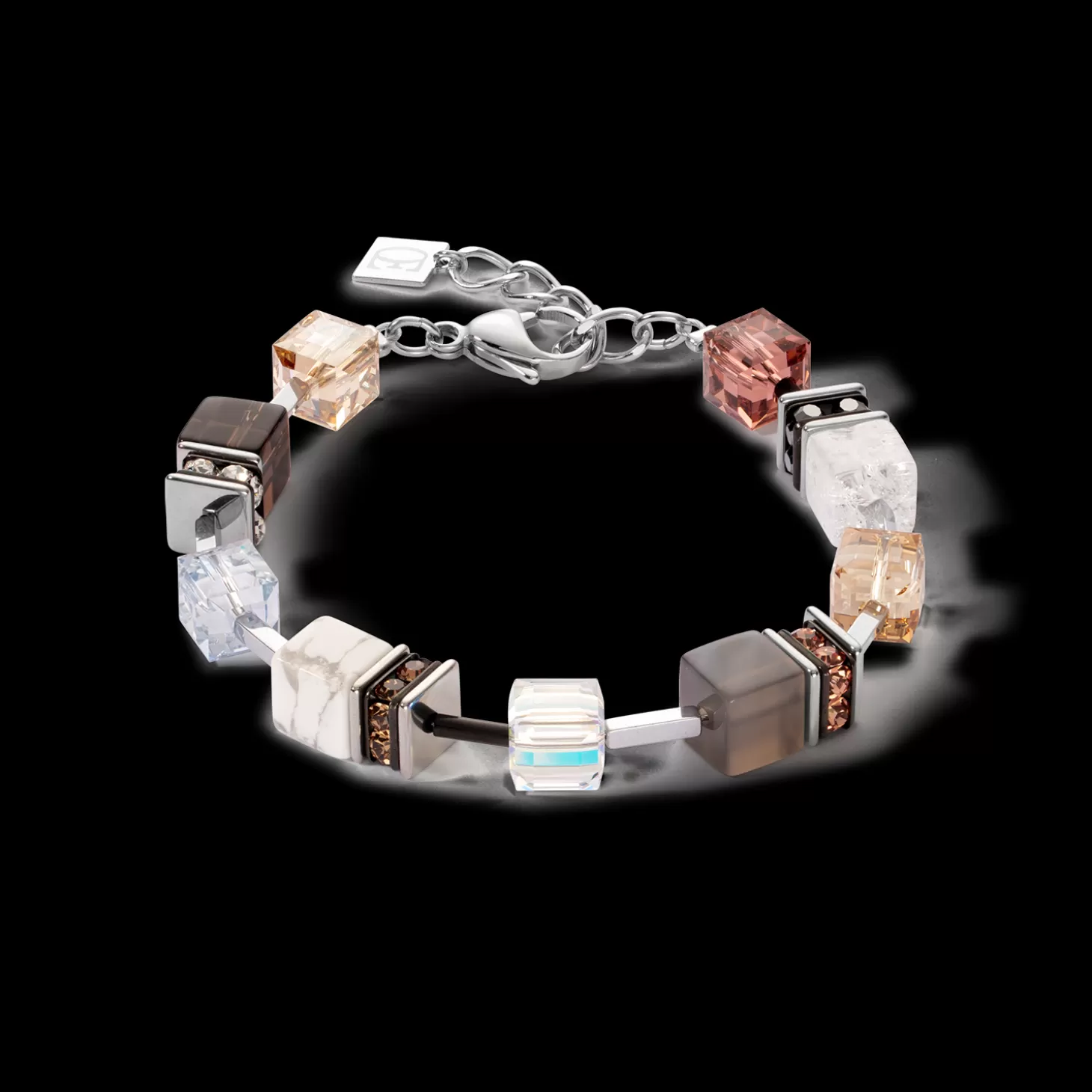 COEUR DE LION Geocube® Iconic Statement Precious Bracelet Cognac-Beige