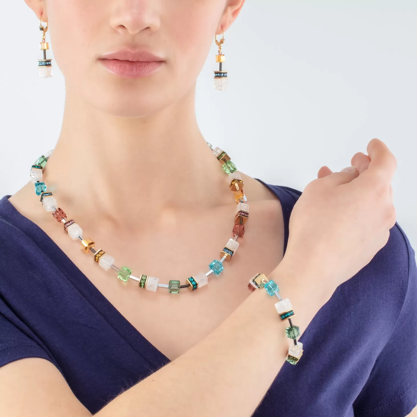 COEUR DE LION Geocube® Iconic Statement Precious Necklace Multicolour