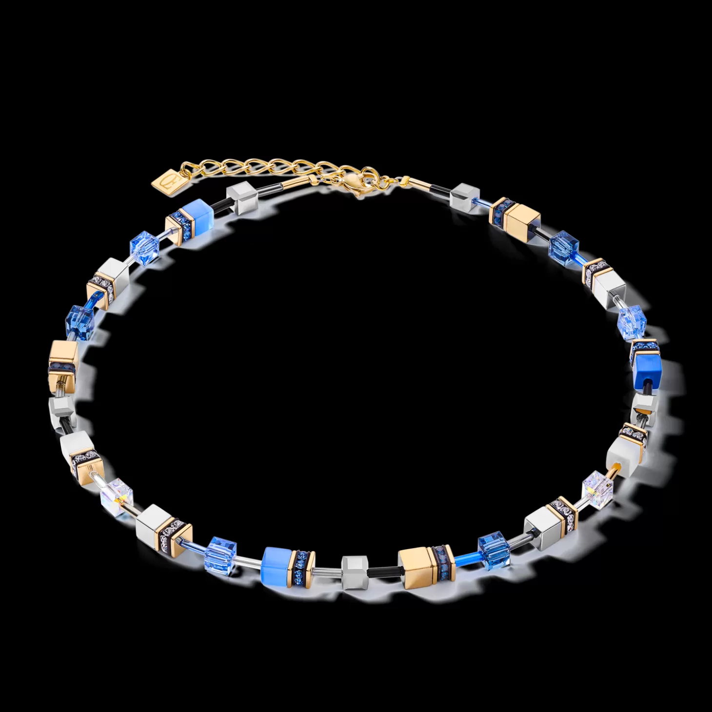 COEUR DE LION Geocube® Necklace Blue-Gold