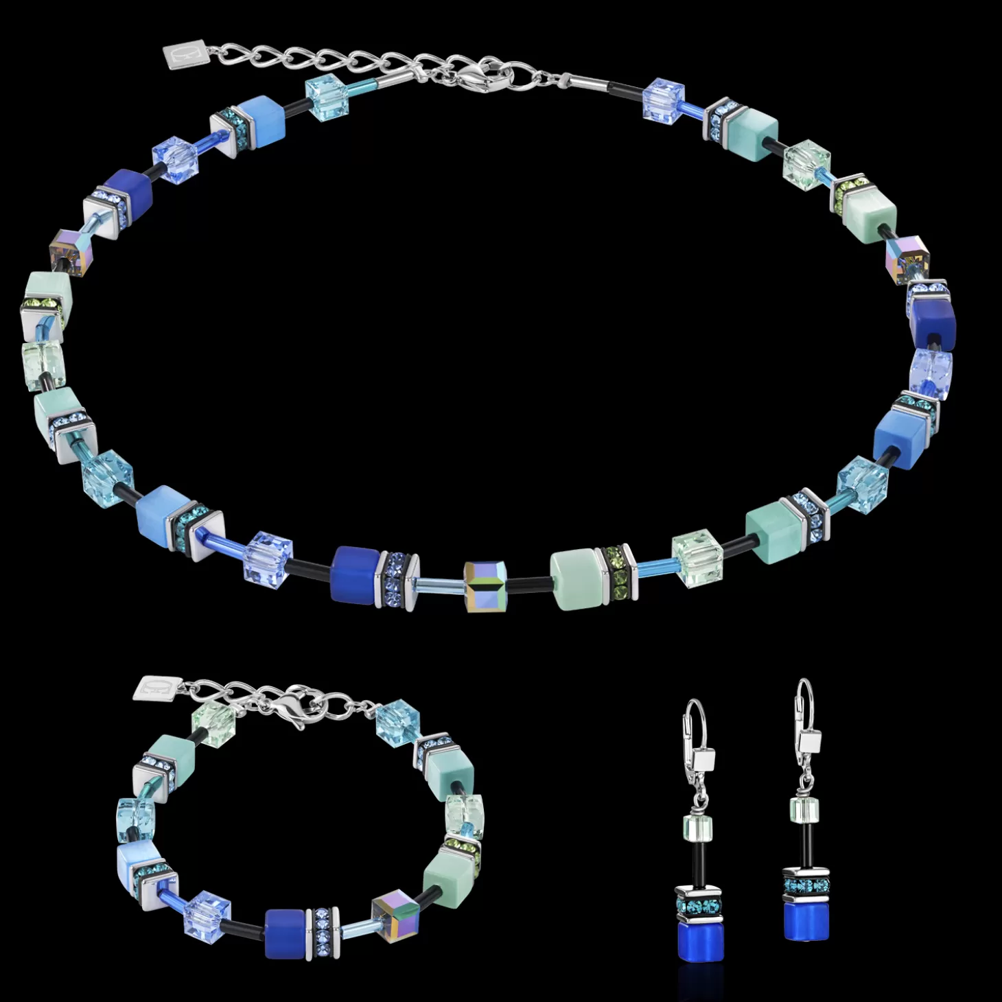 COEUR DE LION Geocube® Necklace Blue-Green