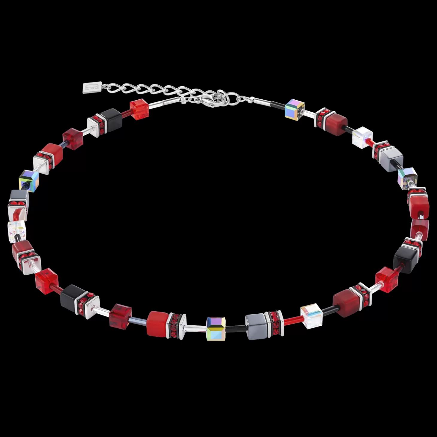 COEUR DE LION Geocube® Necklace Red-Haematite