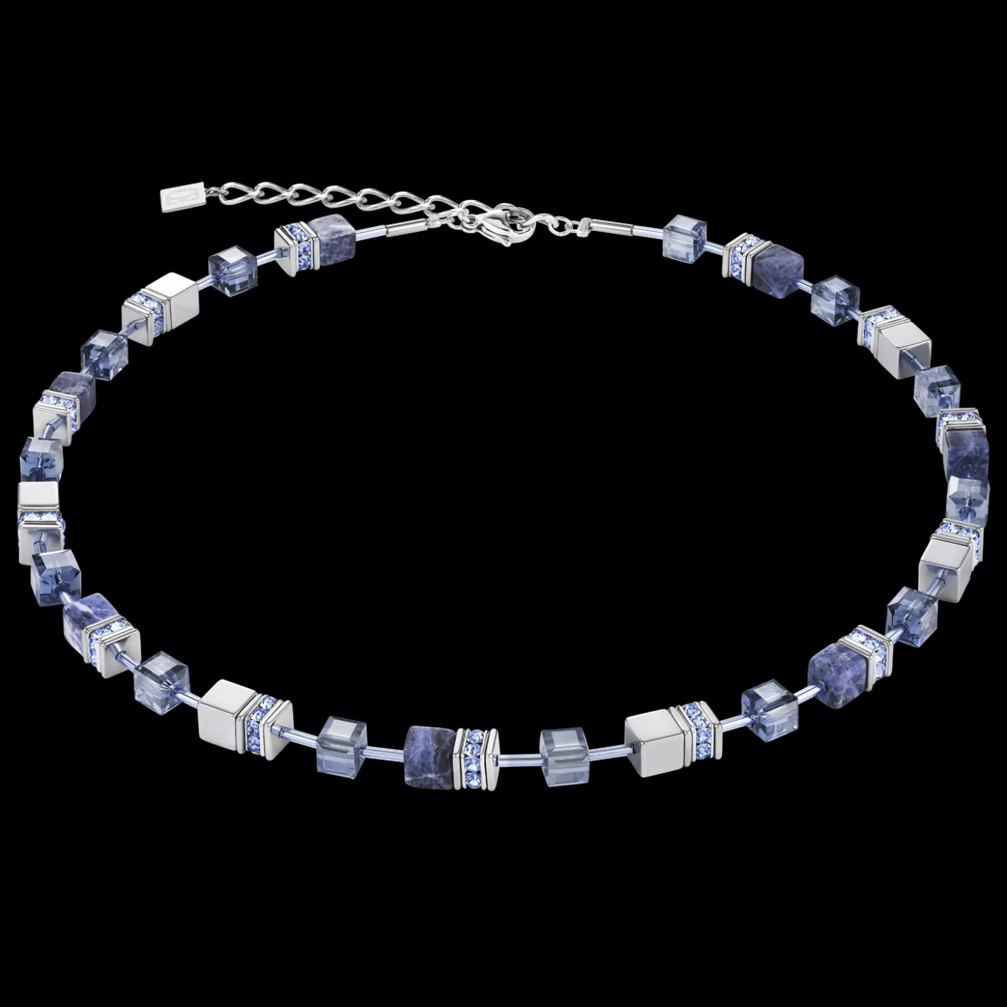 COEUR DE LION Geocube® Necklace Sodalite & Haematite Blue