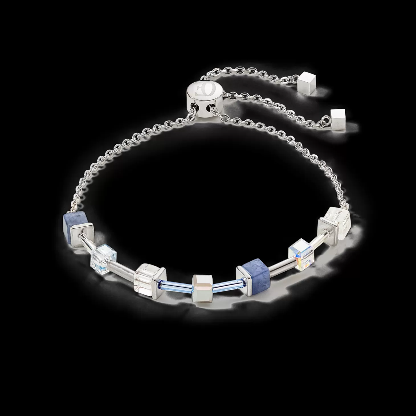 COEUR DE LION Geocube® Precious & Slider Closure Bracelet Silver-Blue