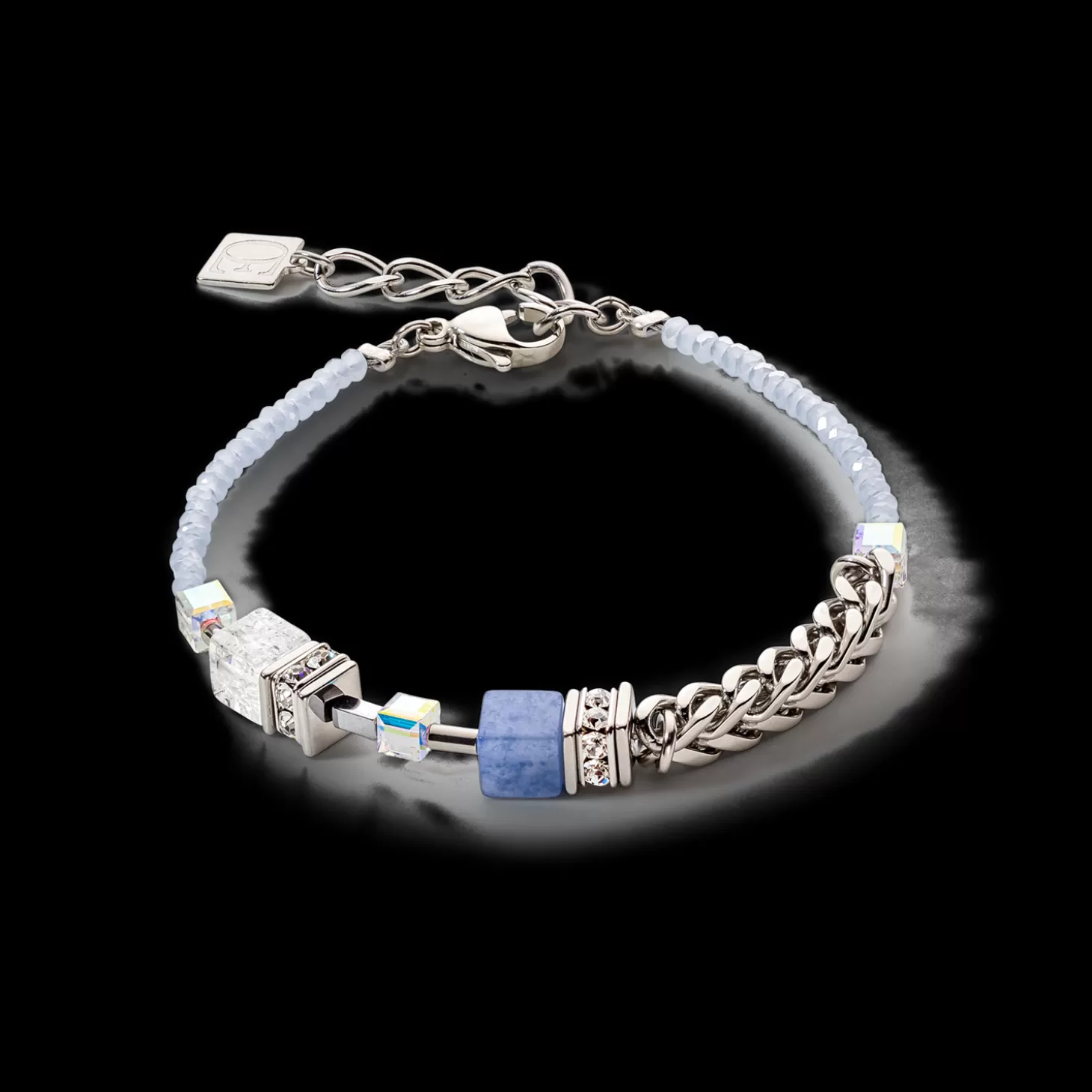 COEUR DE LION Geocube® Precious Fusion Chunky Chain Bracelet Light Blue