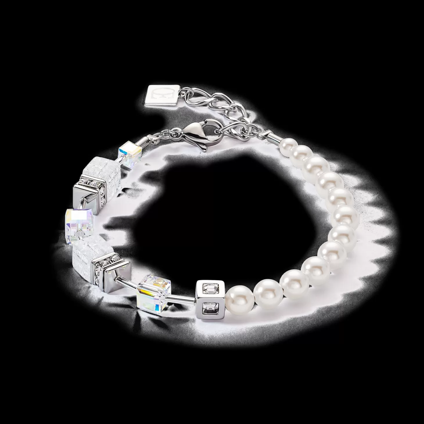 COEUR DE LION Geocube® Precious Fusion Pearls Bracelet White