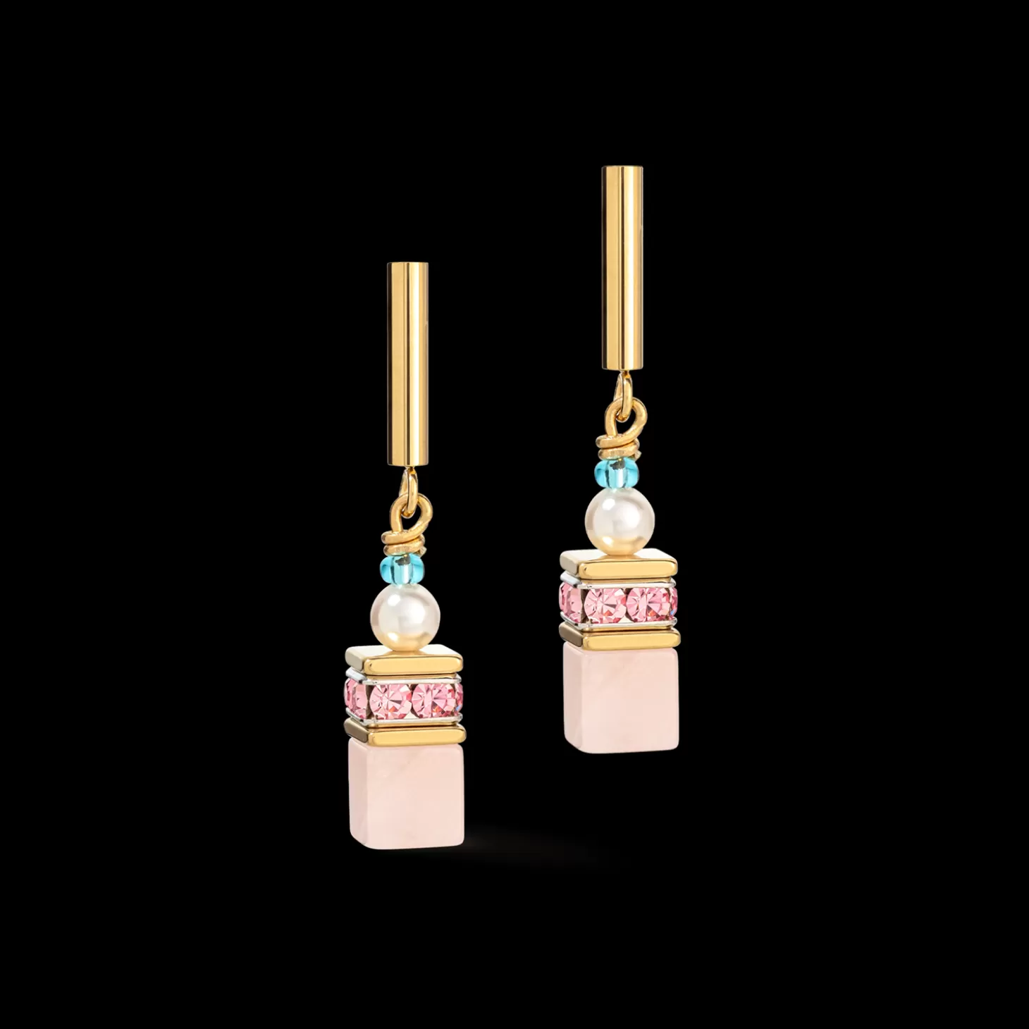 COEUR DE LION Geocube® Precious Fusion Pearls Earrings Multicolour Pastel