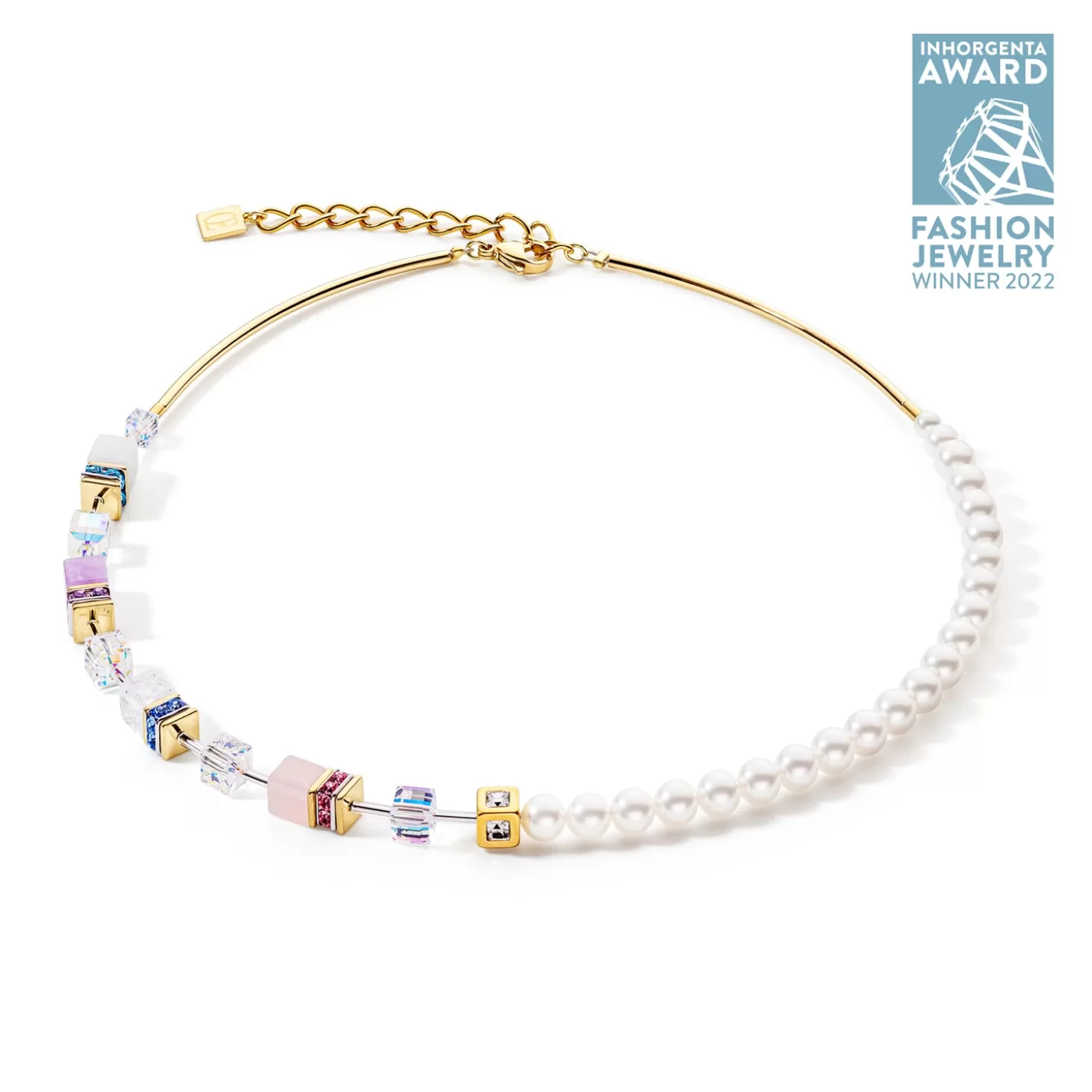 COEUR DE LION Geocube® Precious Fusion Pearls Necklace Multicolour Pastel