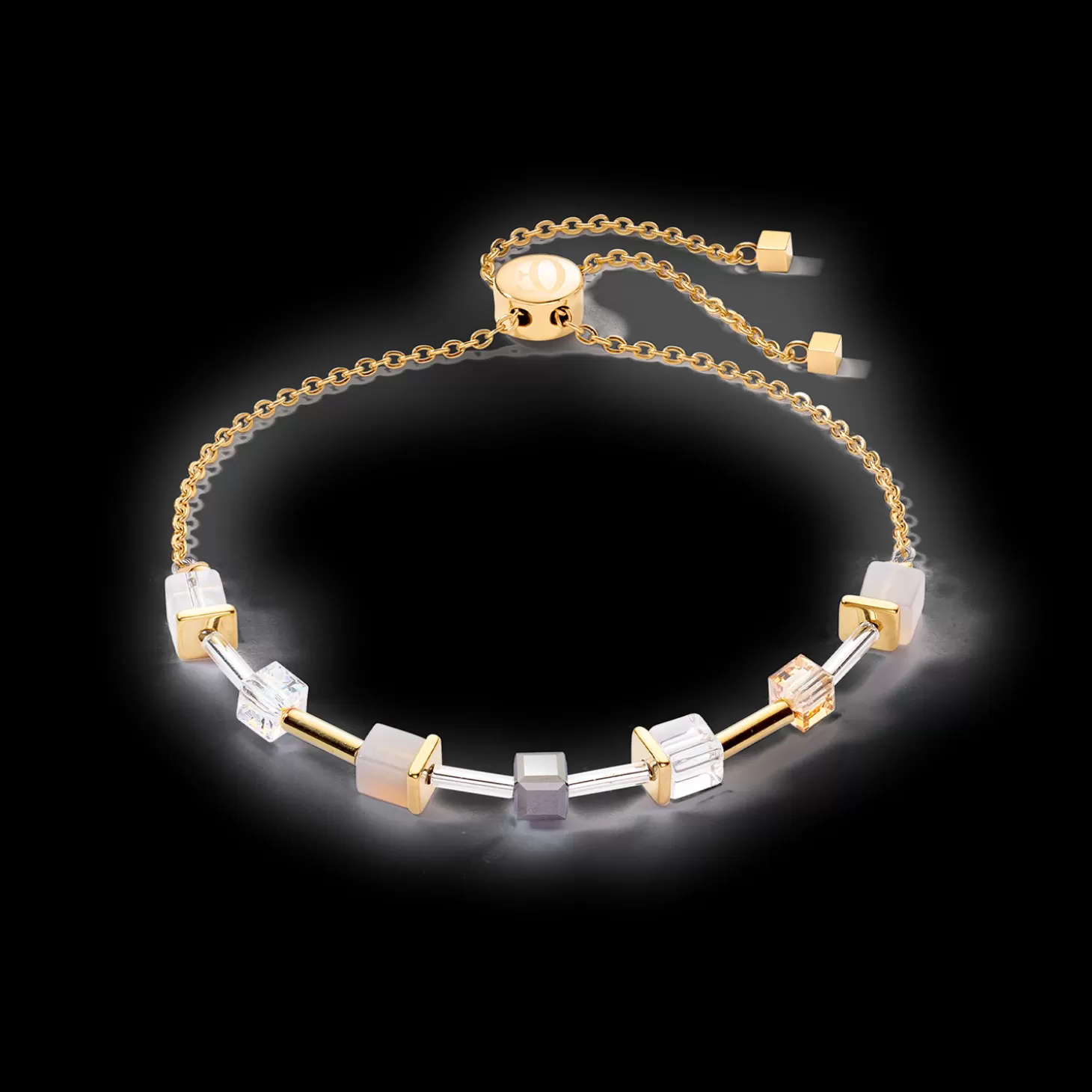 COEUR DE LION Geocube® Precious Slider Closure Bracelet Gold Grey