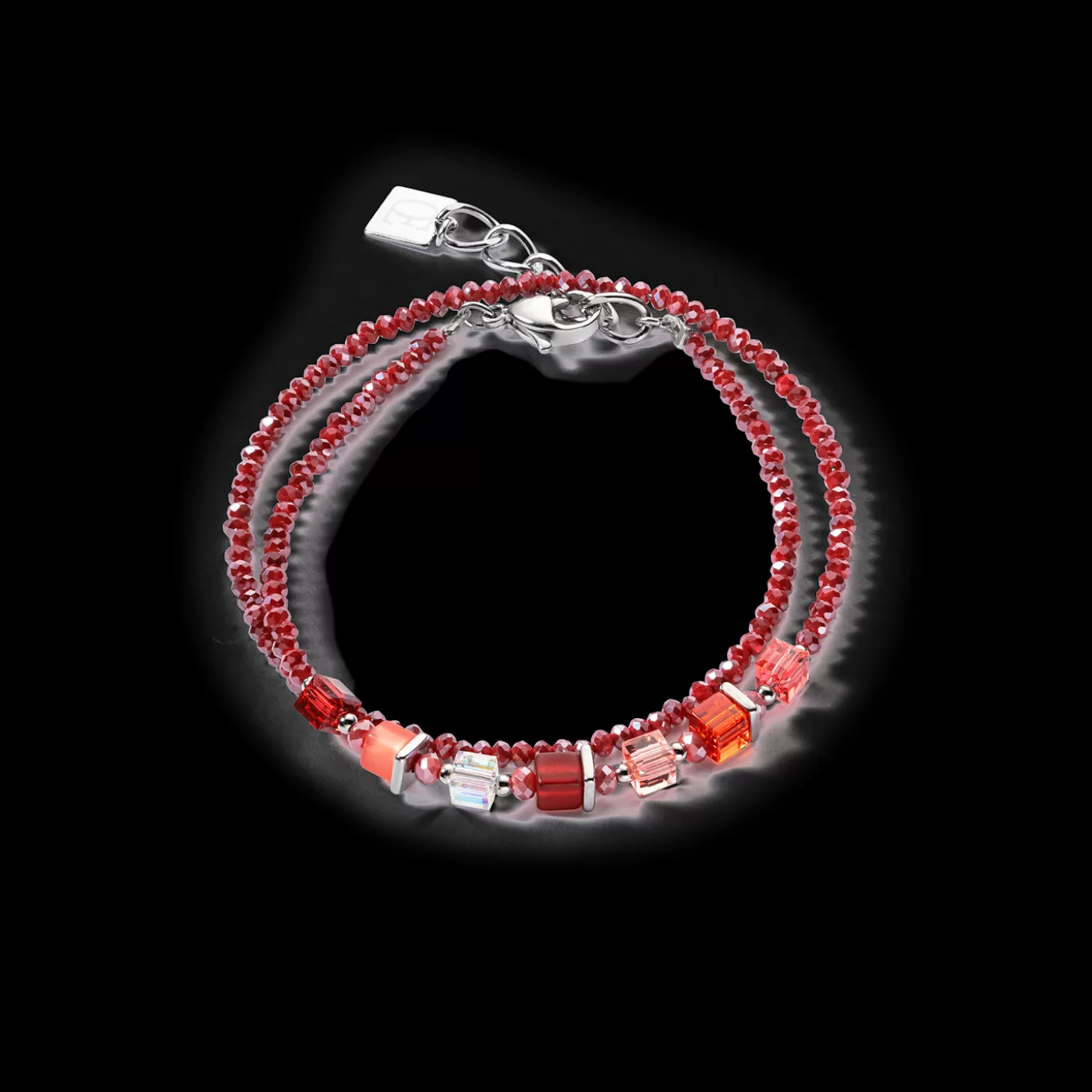 COEUR DE LION Joyful Colours Wrap Bracelet Silver Red