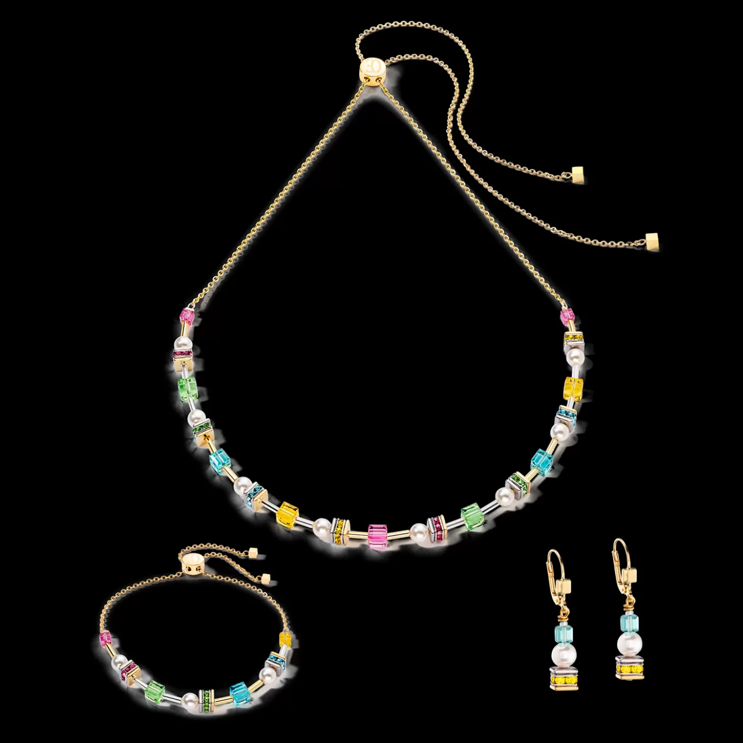 COEUR DE LION Joyful Cubes & Pearls Bracelet Multicolour