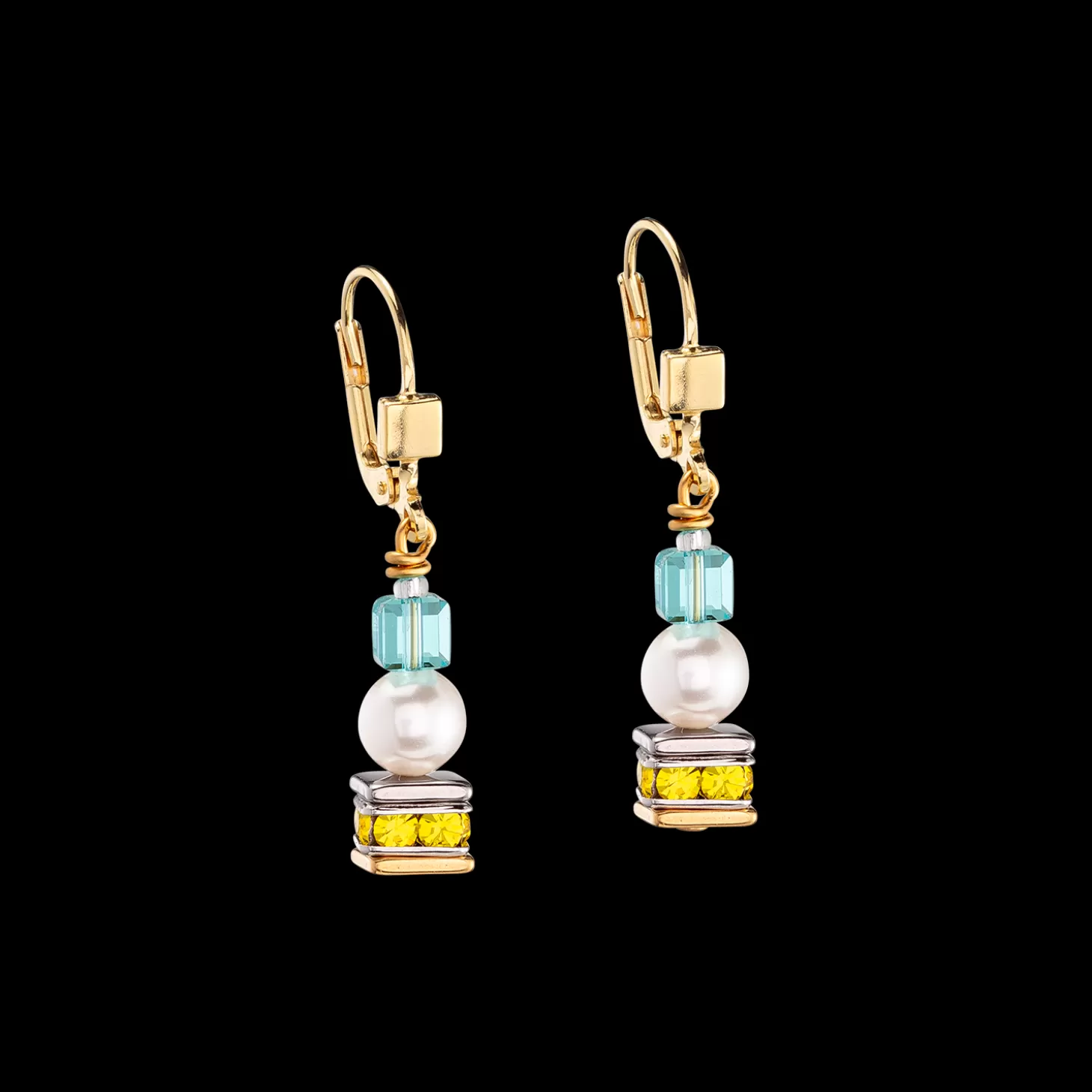 COEUR DE LION Joyful Cubes & Pearls Earrings Multicolour