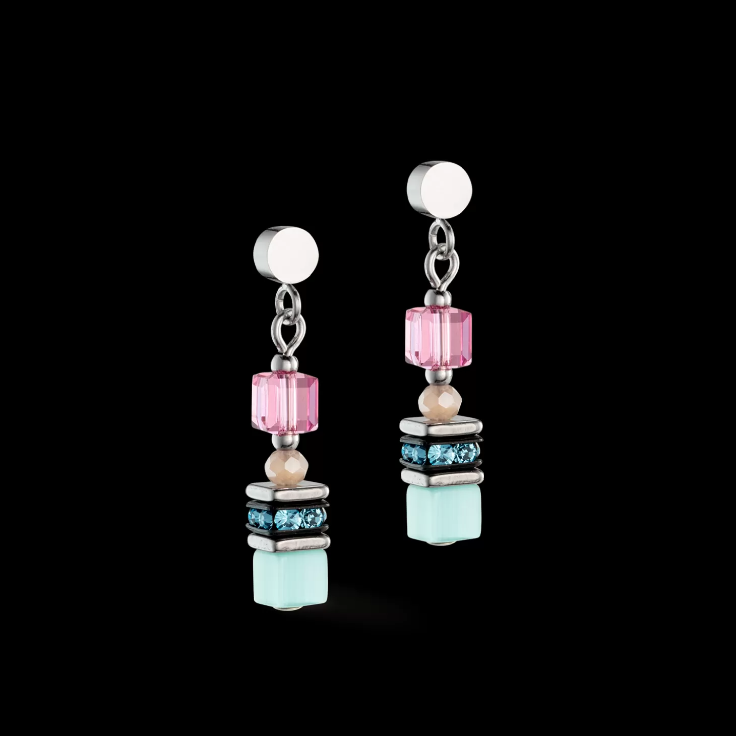 COEUR DE LION Mini Cubes Earrings Multicolour Pastel