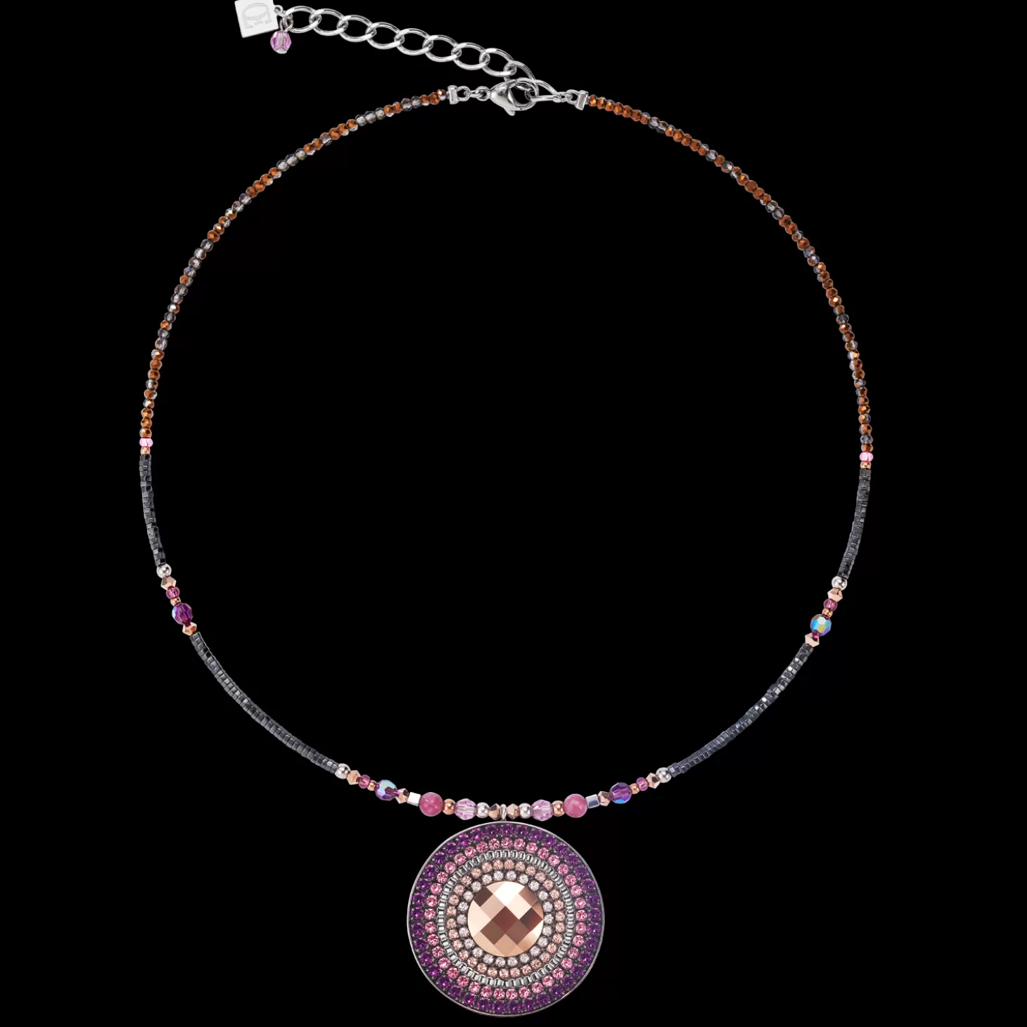 COEUR DE LION Necklace Amulet Small Crystals & Lepidolite Amethyste