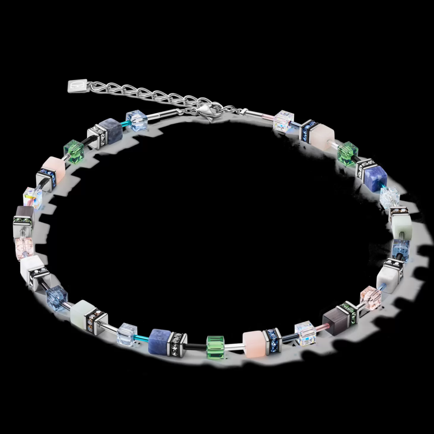 COEUR DE LION Necklace Geocube® Crystals & Gemstones Blue-Green