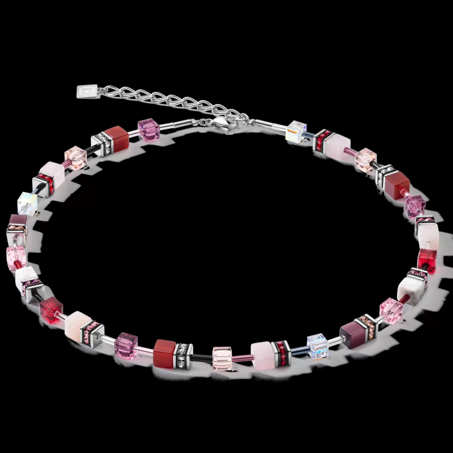 COEUR DE LION Necklace Geocube® Crystals & Gemstones Red-Purple