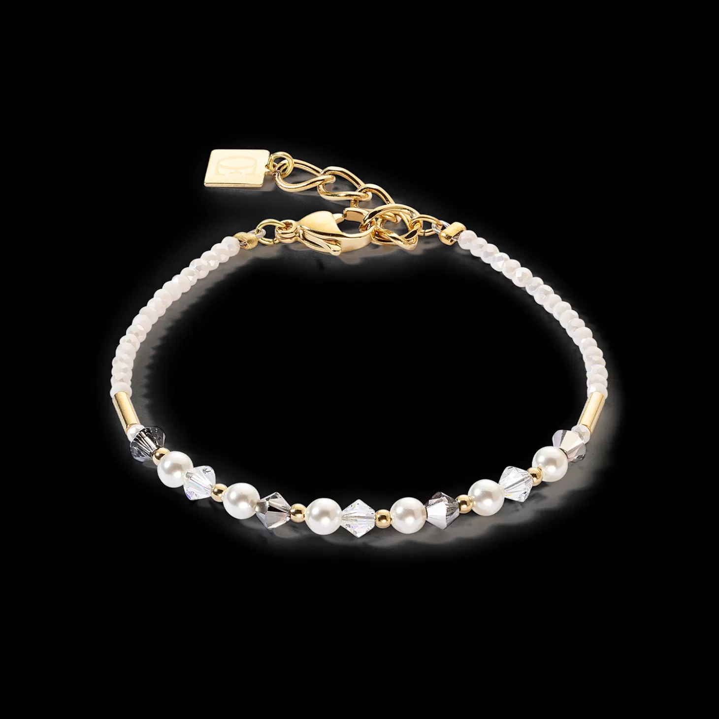 COEUR DE LION Princess Pearls Bracelet Grey-Crystal