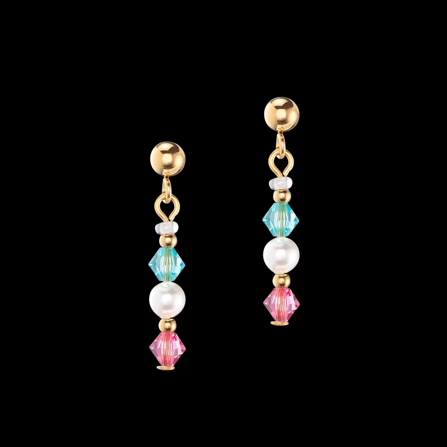 COEUR DE LION Princess Pearls Earrings Gold Multicolour