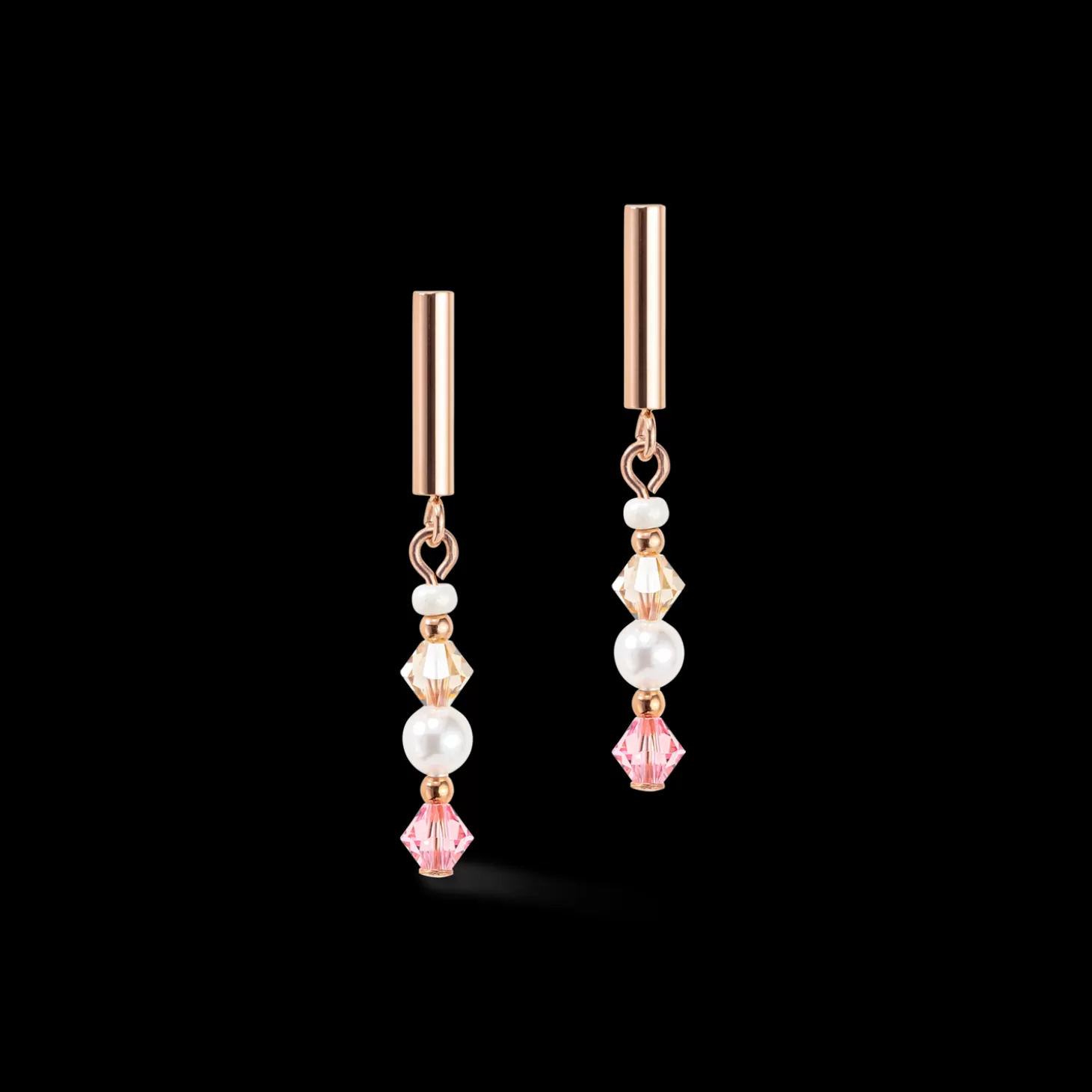 COEUR DE LION Princess Pearls Earrings Rose Gold Light Rose