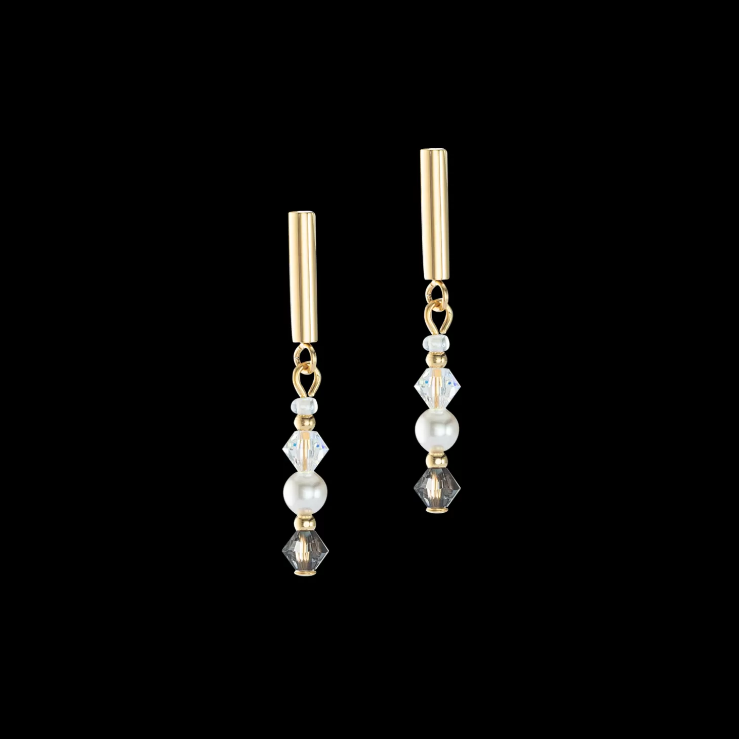 COEUR DE LION Princess Pearls Earringse Grey-Crystal