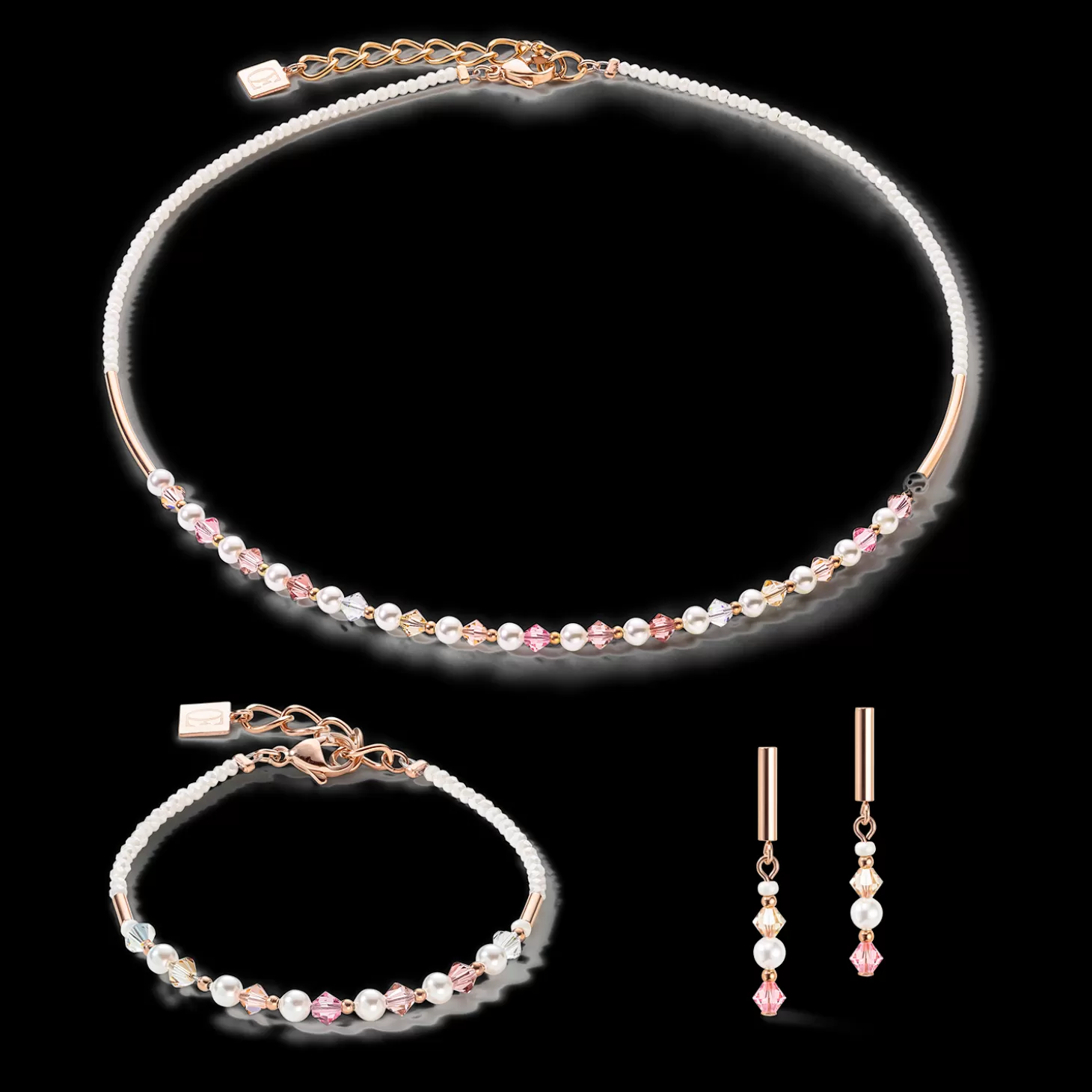 COEUR DE LION Princess Pearls Necklace Rose Gold Light Rose