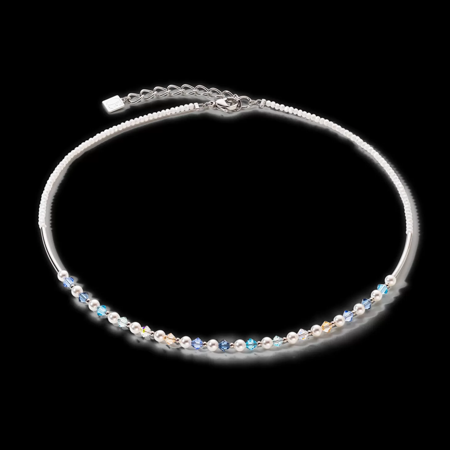 COEUR DE LION Princess Pearls Necklace Silver Light Blue