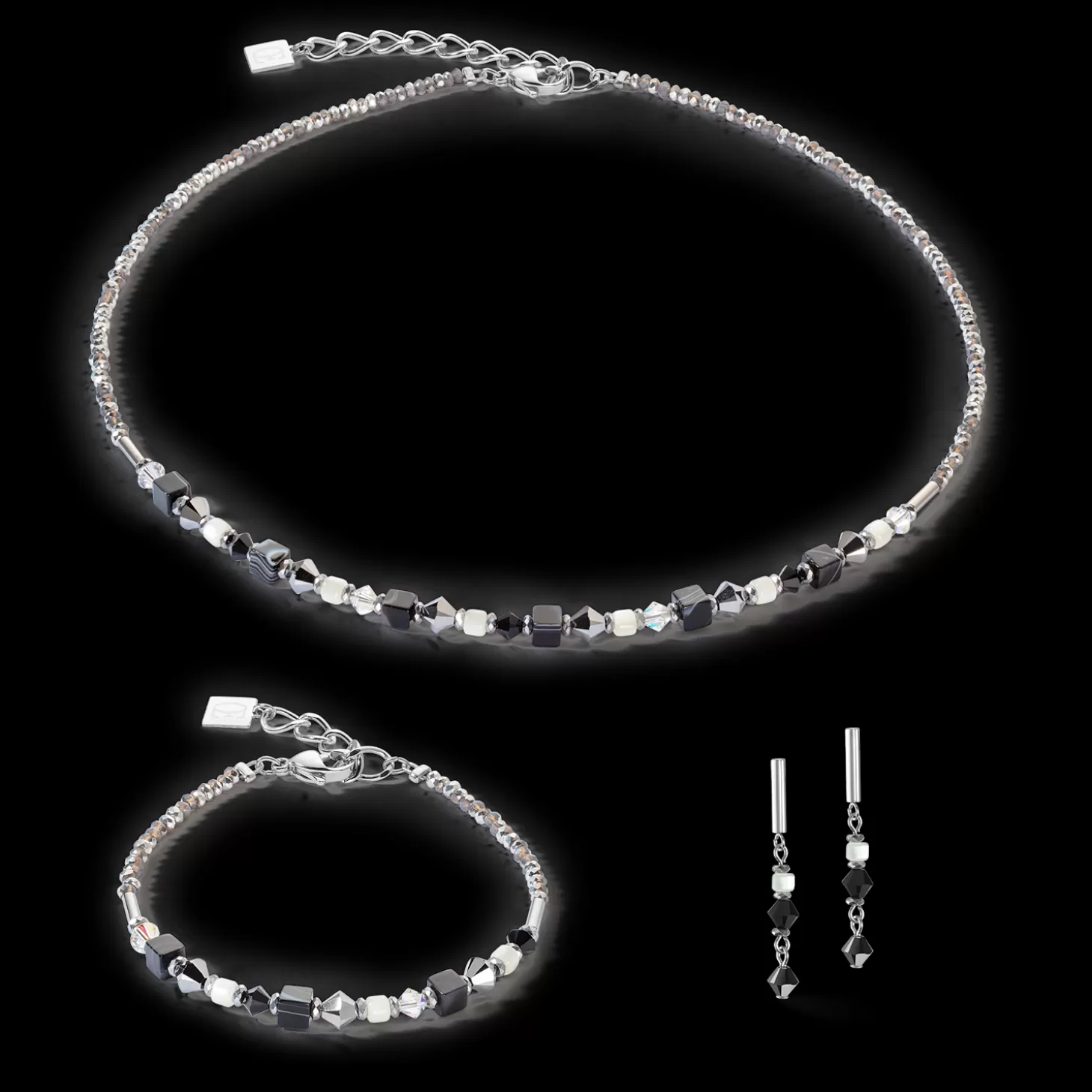 COEUR DE LION Princess Shape Mix Bracelet Black-White