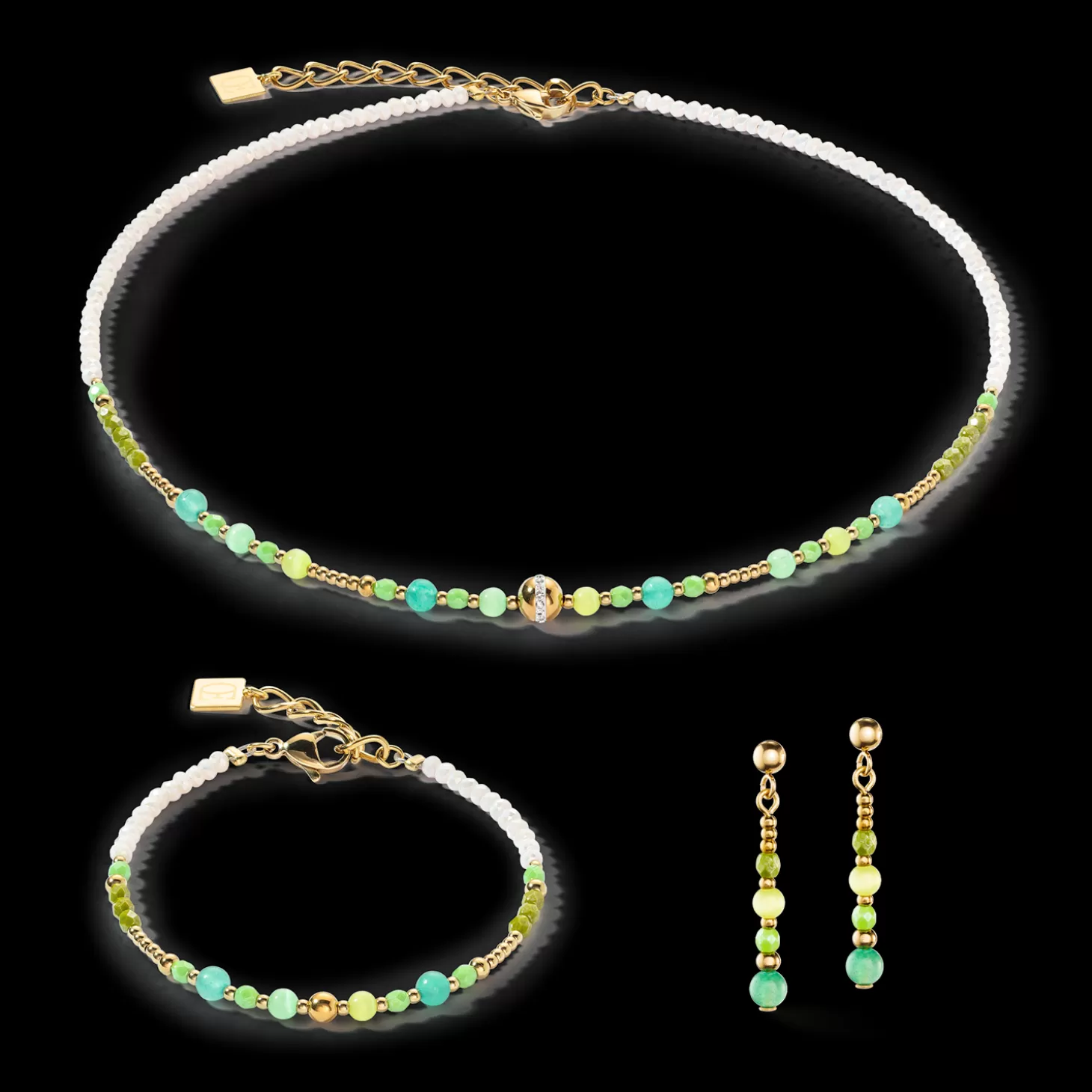 COEUR DE LION Princess Spheres Necklace Green