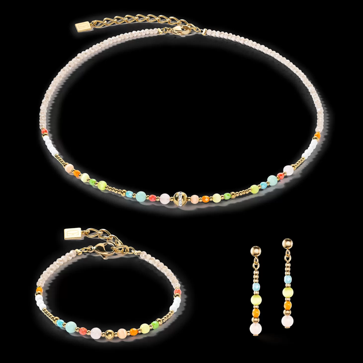 COEUR DE LION Princess Spheres Necklace Multicolour Pastel