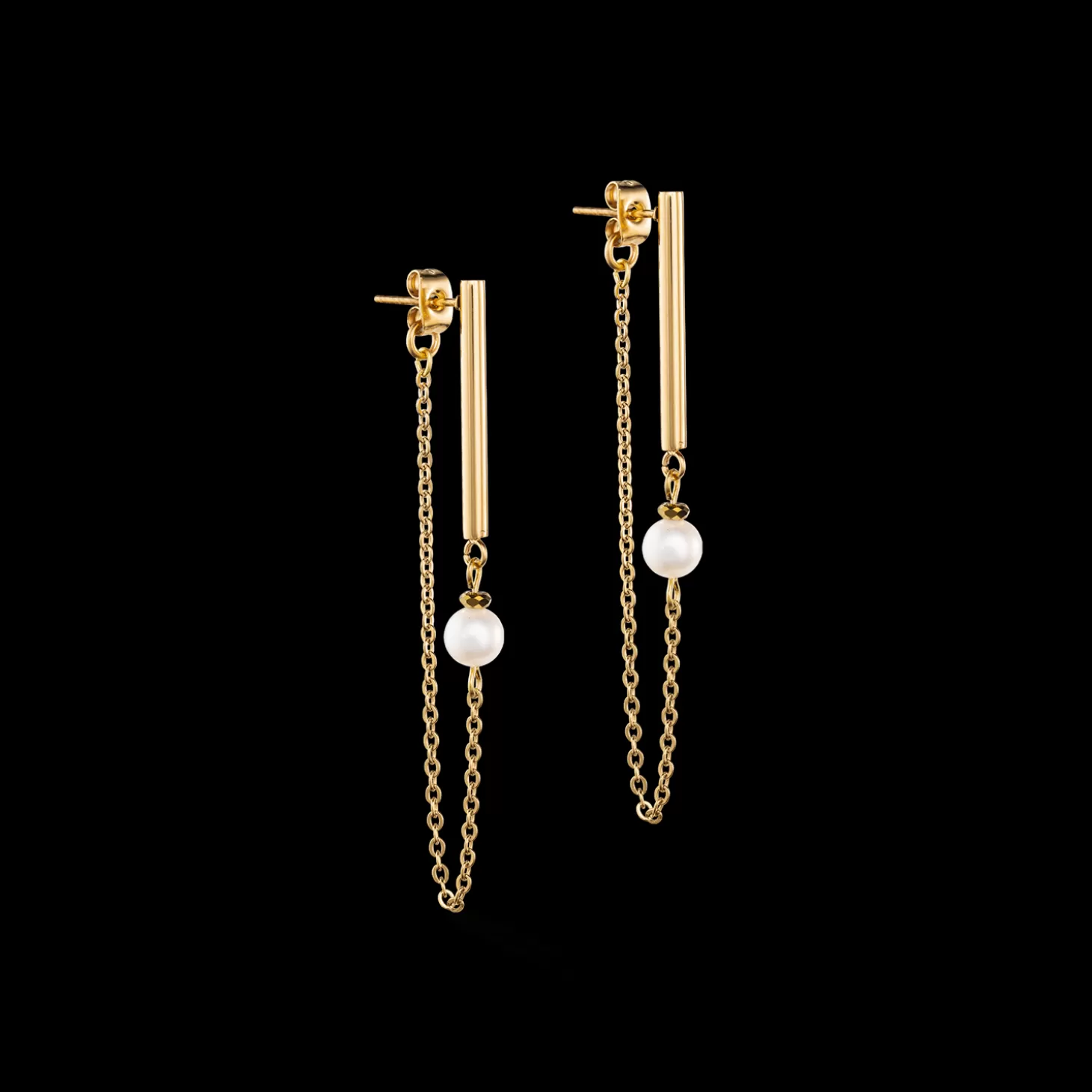 COEUR DE LION Solitaire Freshwater Pearl Earrings Gold