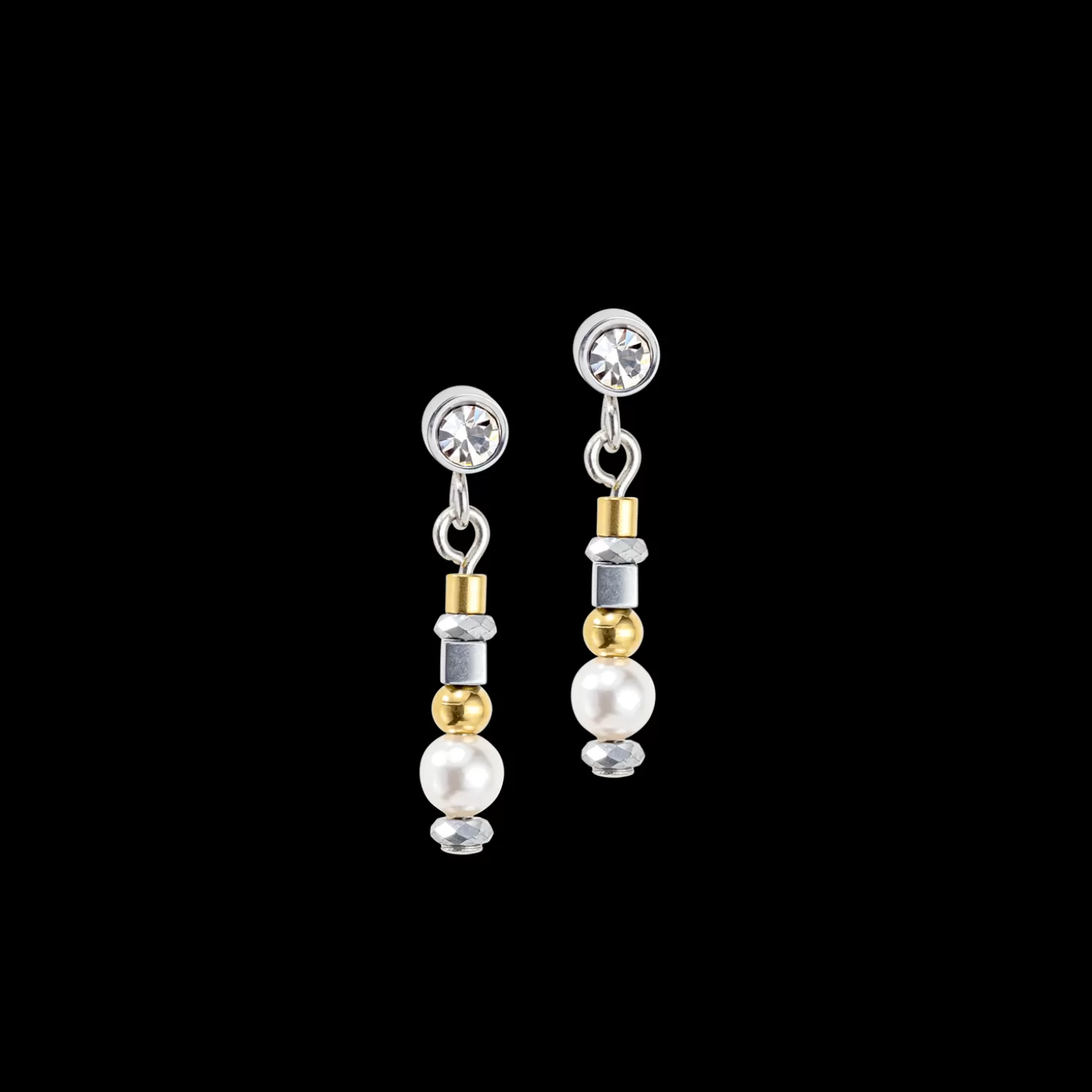 COEUR DE LION Sparkling Dot Earrings Gold Silver