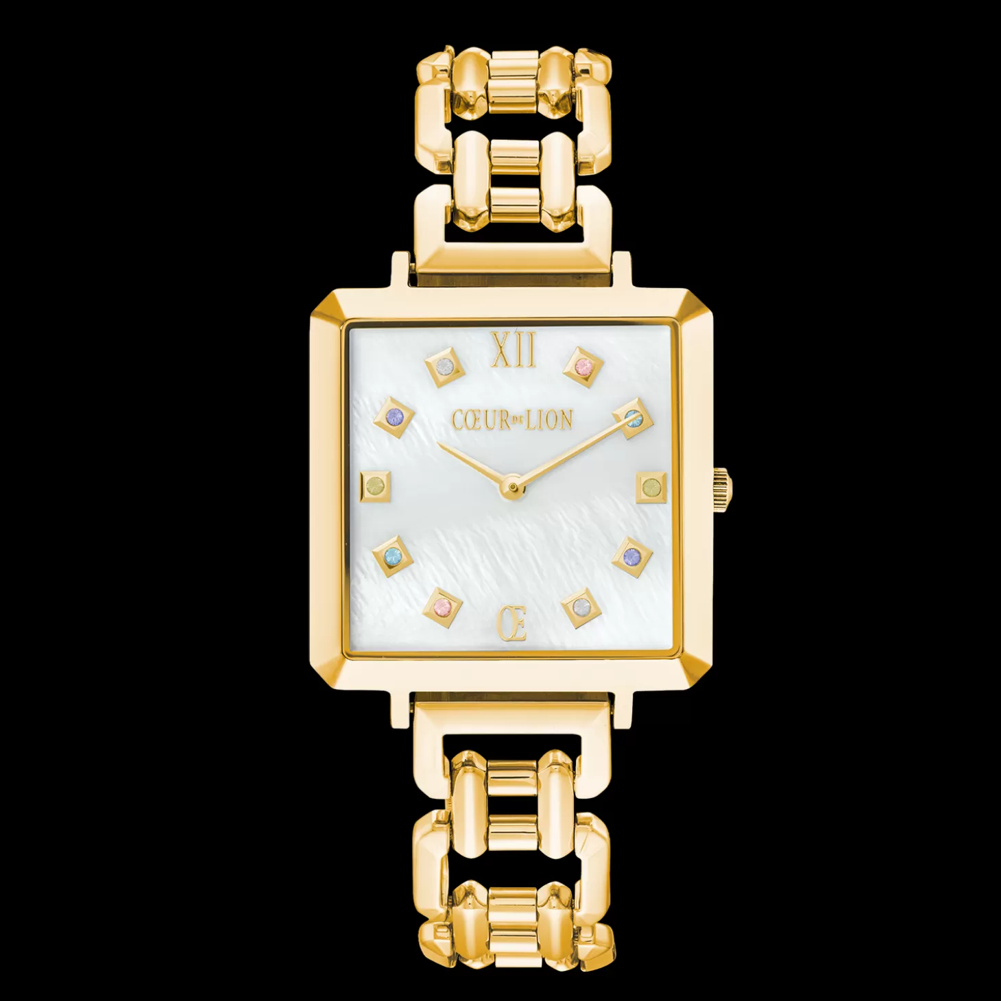 COEUR DE LION Watch Iconic Cube Golden Moments Statement Gold