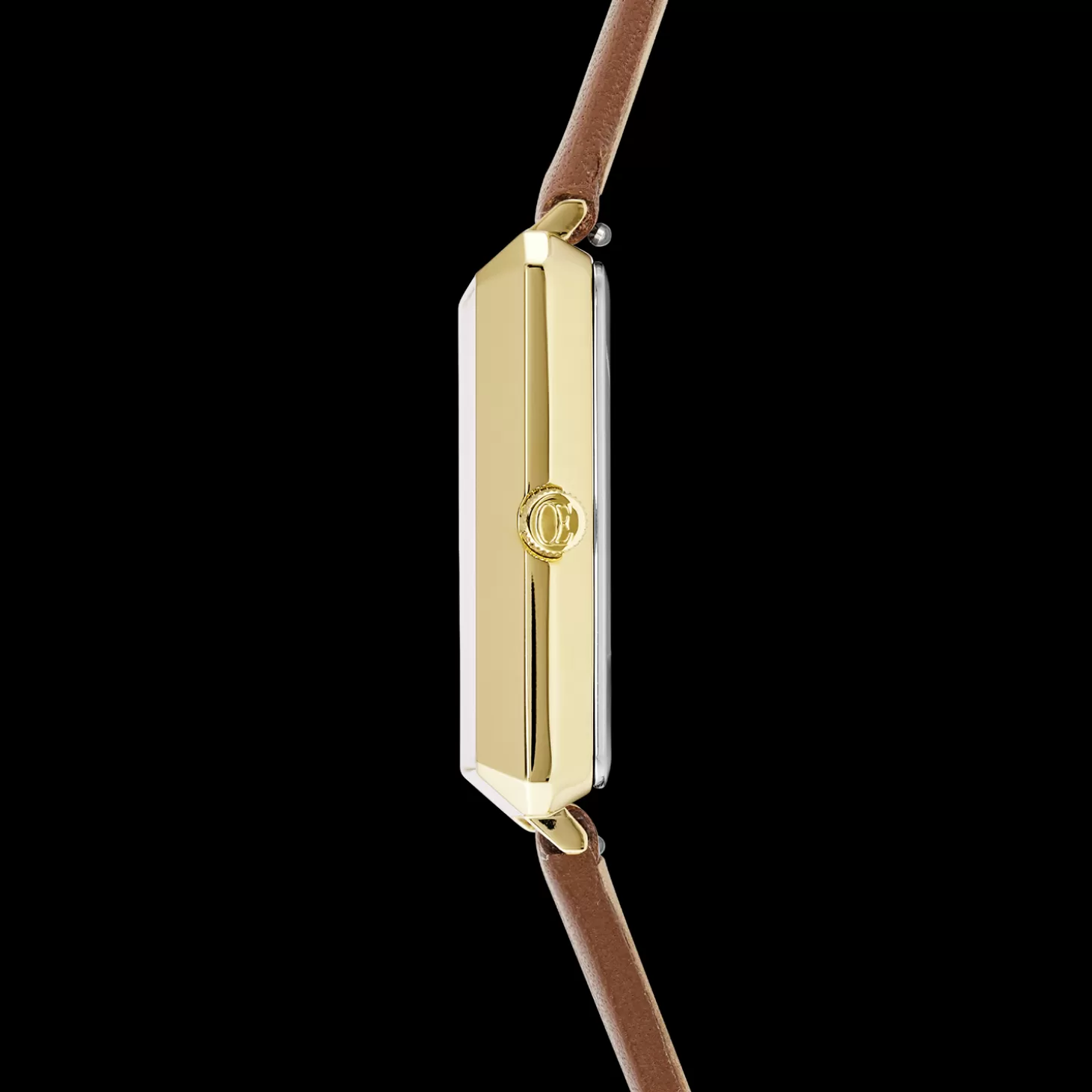 COEUR DE LION Watch Iconic Square Gold White Sunray Bracelet Leather Classy Brown