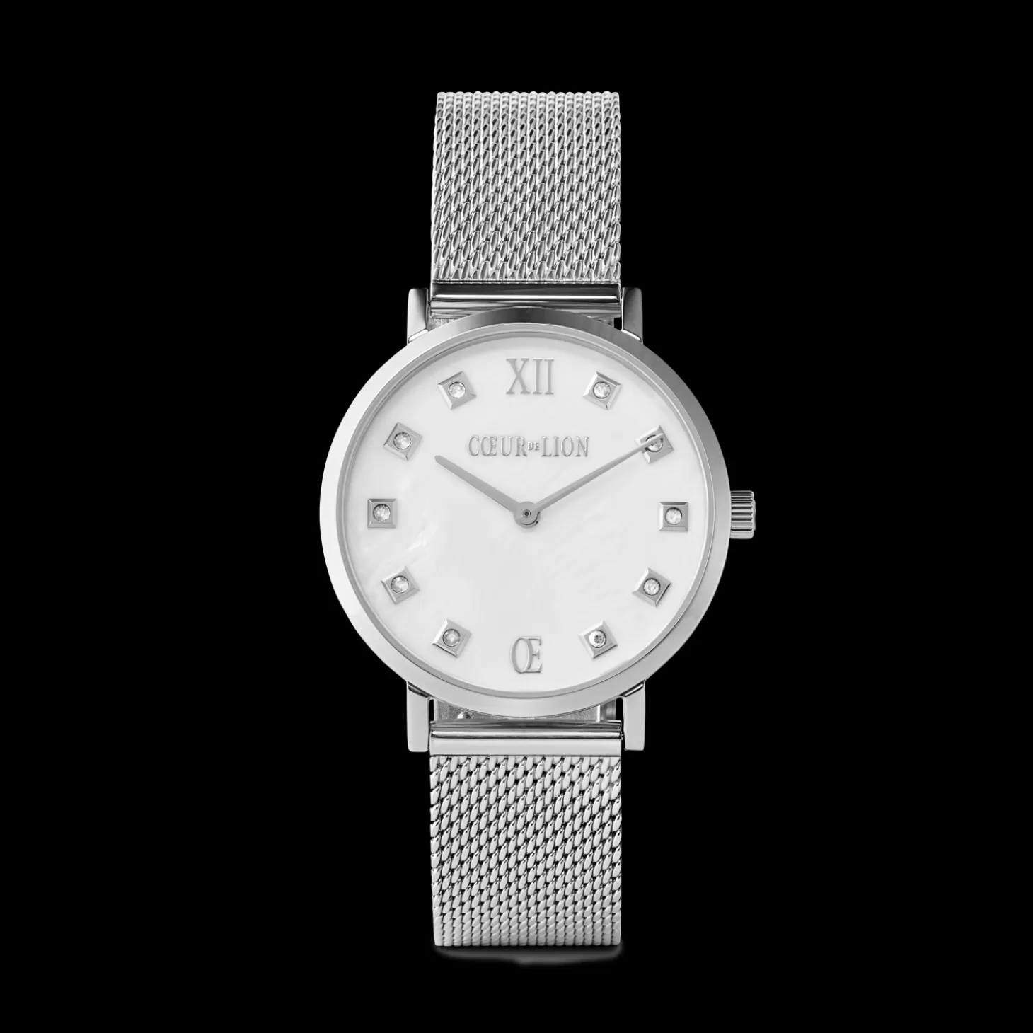 COEUR DE LION Watch Round Mother-Of-Pearl Milanaise Stainless Steel Silver