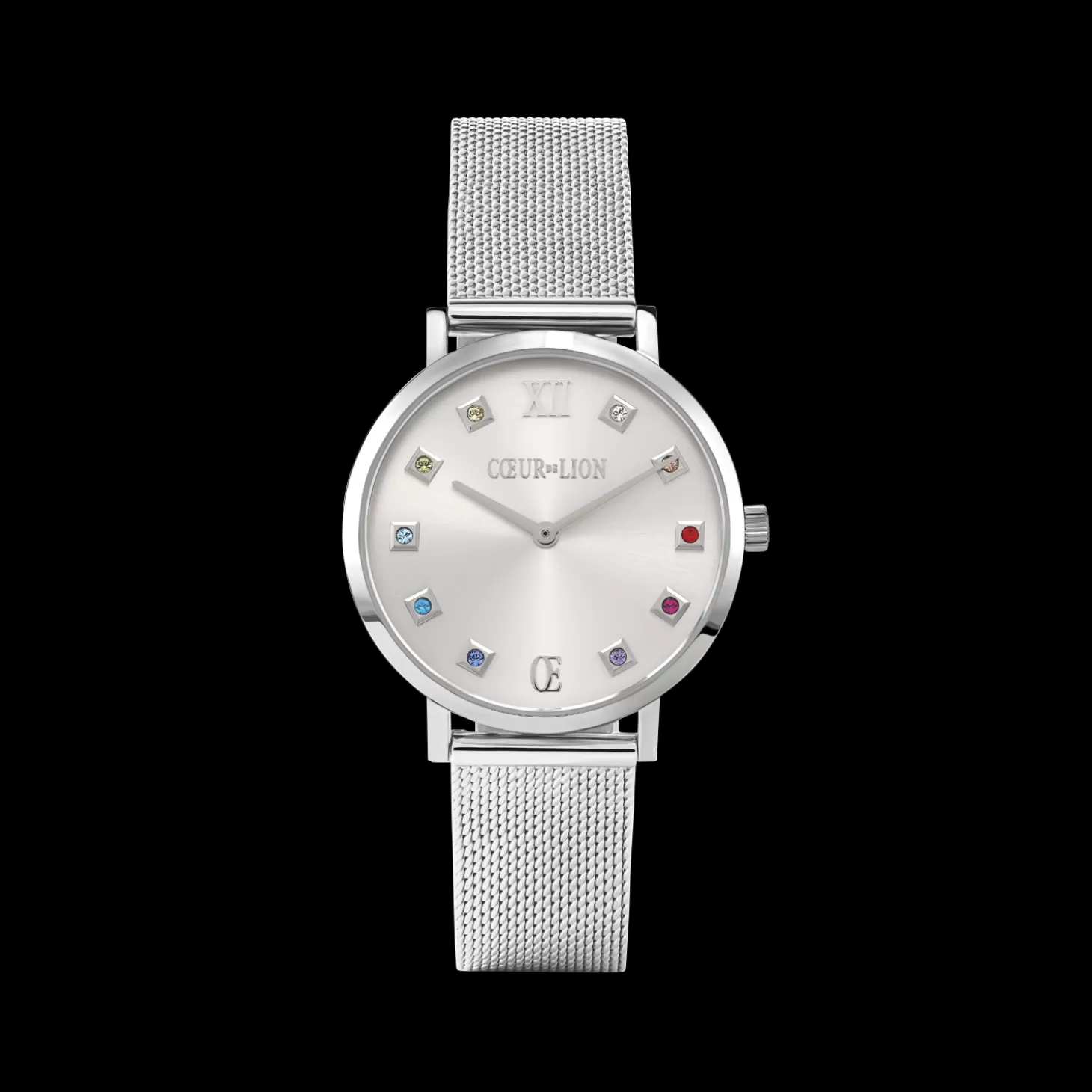 COEUR DE LION Watch Round Silver Sunray Milanese Stainless Steel