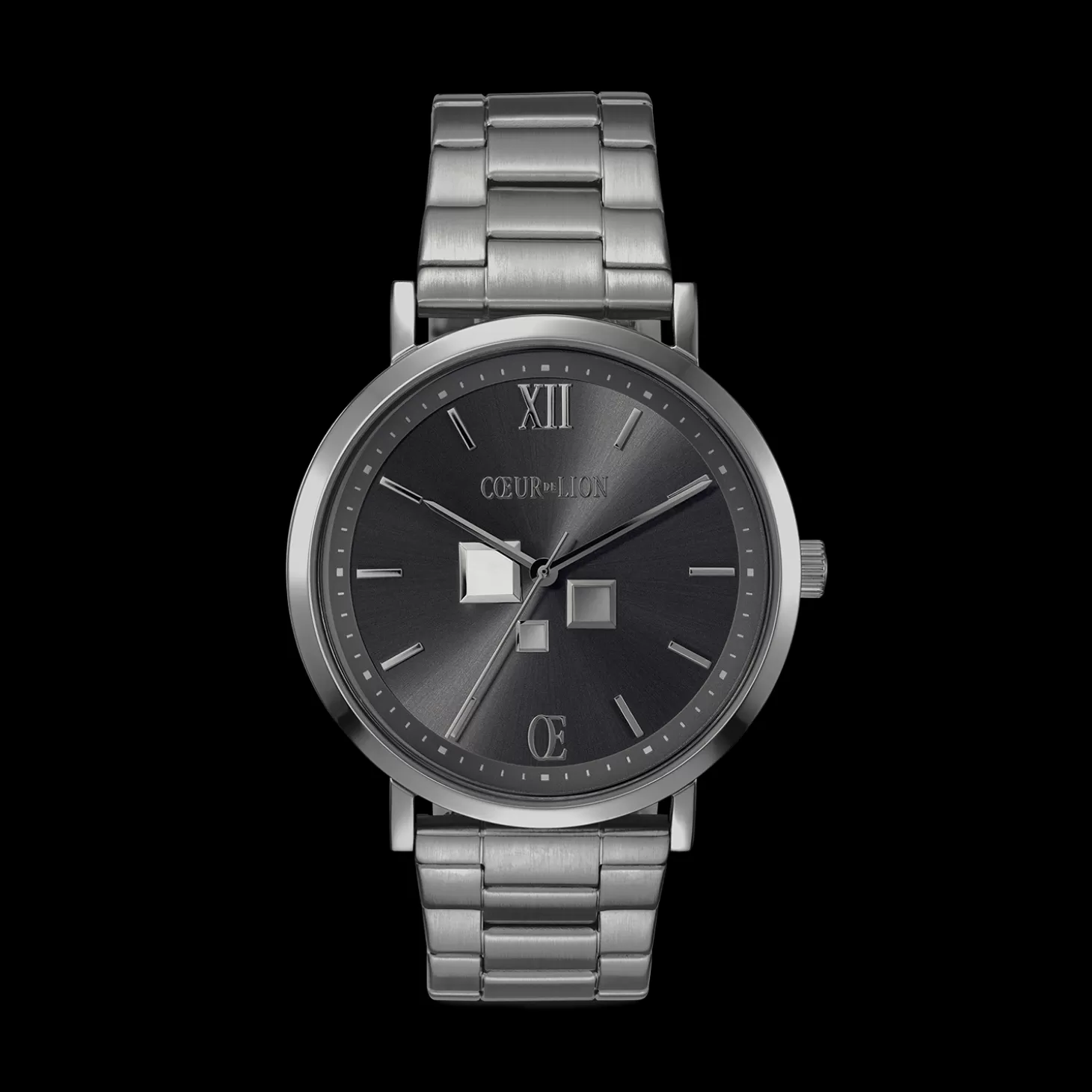 COEUR DE LION Watch Round Statement Unisex Anthracite Sunray Stainless Steel Light Gun Metal