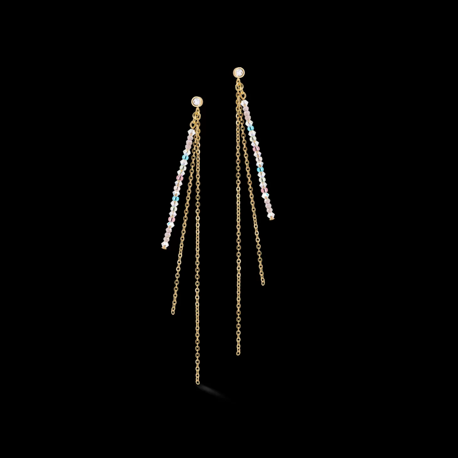 COEUR DE LION Waterfall Delicate Earrings Gold Multicolor Pastell Romantic